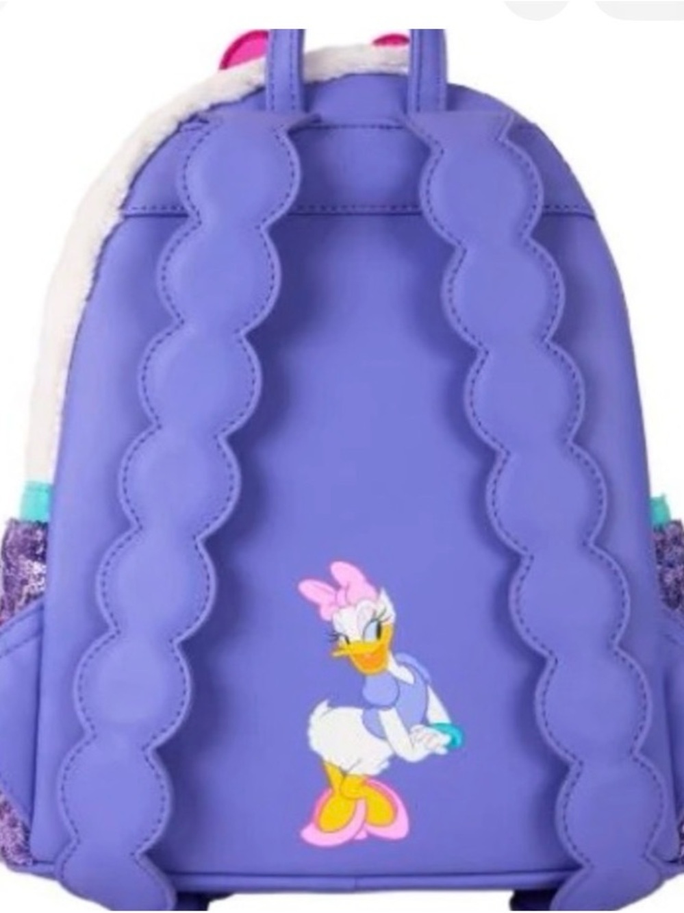 Disney Daisy Duck Purple Sequin Plush Backpack - Picture 5 of 5